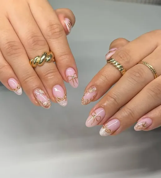 Gold Detail Pink Set